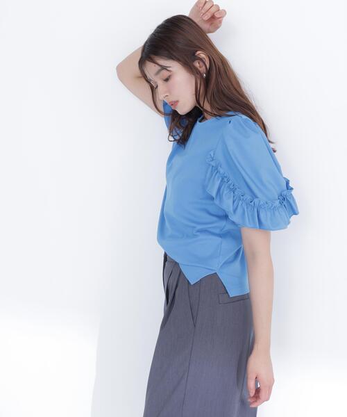 NATURAL BEAUTY BASIC(ナチュラルビューティーベーシック)の「フリルスリーブドッキングカットソー(Tシャツ/カットソー・レディース・ブラック/ブルー/オフホワイト・フリ-)」の19枚目の写真