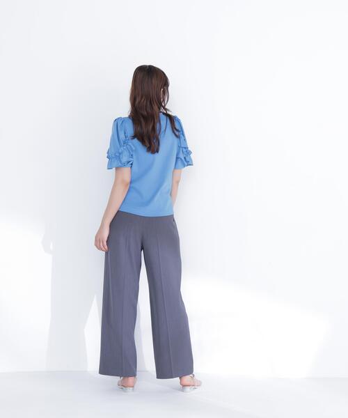 NATURAL BEAUTY BASIC(ナチュラルビューティーベーシック)の「フリルスリーブドッキングカットソー(Tシャツ/カットソー・レディース・ブラック/ブルー/オフホワイト・フリ-)」の22枚目の写真