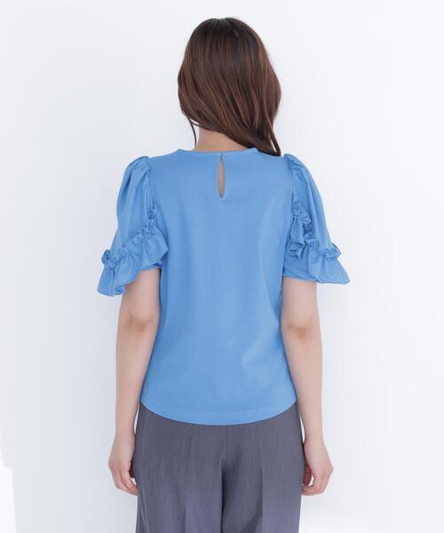 NATURAL BEAUTY BASIC(ナチュラルビューティーベーシック)の「フリルスリーブドッキングカットソー(Tシャツ/カットソー・レディース・ブラック/ブルー/オフホワイト・フリ-)」の10枚目の写真