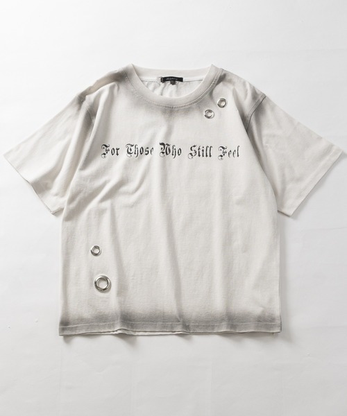 JOHN'S CLOSET(ジョンズクローゼット)の「【13】アイレットホールデザインスプレー加工ショート丈Tシャツ/Y2K(Tシャツ/カットソー・メンズ・ピンク/カーキ/ブラック/アイボリー・LARGE/MEDIUM/SMALL)」の13枚目の写真