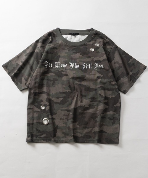 JOHN'S CLOSET(ジョンズクローゼット)の「【13】アイレットホールデザインスプレー加工ショート丈Tシャツ/Y2K(Tシャツ/カットソー・メンズ・ピンク/カーキ/ブラック/アイボリー・LARGE/MEDIUM/SMALL)」の17枚目の写真
