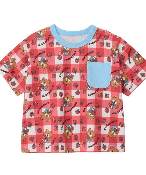 Belle Maison(ベルメゾン)の「SWIMMERコラボ 総柄半袖Tシャツ(Tシャツ/カットソー・キッズ・アイボリー系/レッド系その他3・80/90/100/110/120)」の1枚目の写真