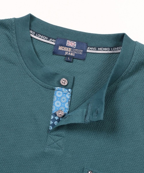 TETE（テット）の「【TETE SELECTION】ハニカムヘンリーネックTシャツ/半袖 ワンポイント刺繍 カジュアル ポケット（Tシャツ/カットソー・メンズ・ネイビー/グリーン/グレー・X-LARGE/LARGE/MEDIUM）」の13枚目の写真
