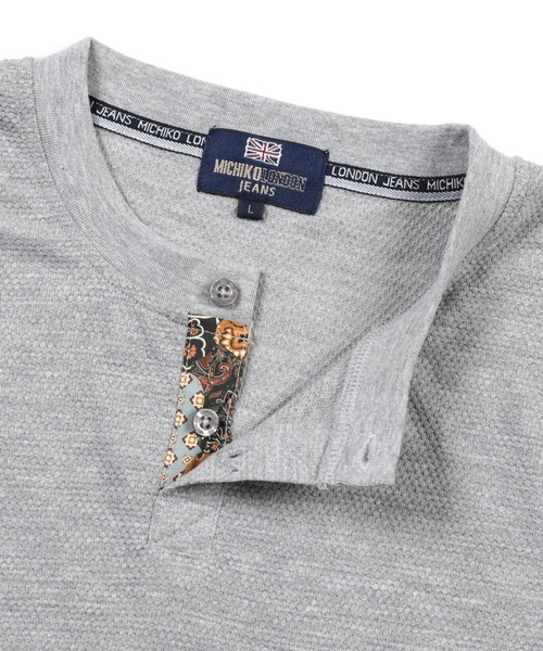 TETE（テット）の「【TETE SELECTION】ハニカムヘンリーネックTシャツ/半袖 ワンポイント刺繍 カジュアル ポケット（Tシャツ/カットソー・メンズ・ネイビー/グリーン/グレー・X-LARGE/LARGE/MEDIUM）」の8枚目の写真