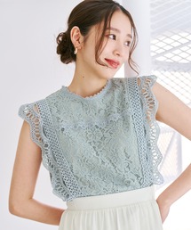 2026春夏新作 総レースフレンチ袖ブラウス