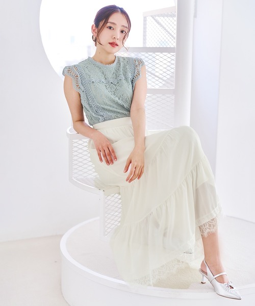 MISCH MASCH(ミッシュマッシュ)の「2026春夏新作 総レースフレンチ袖ブラウス(シャツ/ブラウス・レディース・グリーン/ホワイト/ブラック/グレー・フリ-)」の10枚目の写真