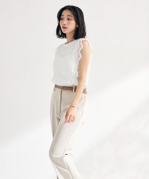 MISCH MASCH(ミッシュマッシュ)の「2026春夏新作 総レースフレンチ袖ブラウス(シャツ/ブラウス・レディース・グリーン/ホワイト/ブラック/グレー・フリ-)」の18枚目の写真