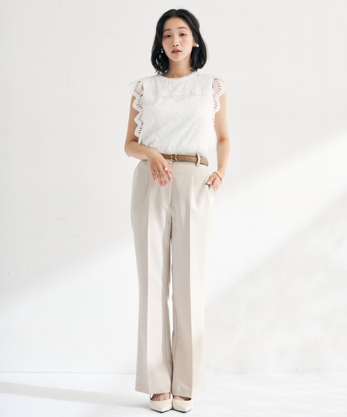 MISCH MASCH(ミッシュマッシュ)の「2026春夏新作 総レースフレンチ袖ブラウス(シャツ/ブラウス・レディース・グリーン/ホワイト/ブラック/グレー・フリ-)」の16枚目の写真