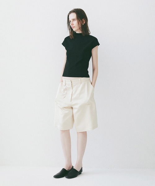 CLANE（クラネ）の「UP NECK COMPACT TOPS（Tシャツ/カットソー・レディース・ブラウン/ブラック/ホワイト・2/1）」の22枚目の写真