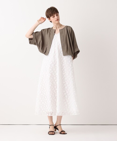 allureville(アルアバイル)の「オックスフレンチスリーブジャケット(ブルゾン・レディース・カーキ/ブラック/オフホワイト・2)」の11枚目の写真