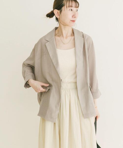 ITEMS URBANRESEARCH(アイテムズ アーバンリサーチ)の「ドルマンシアージャケット(その他アウター・レディース・ブラック/オフホワイト/グレー・FREE)」の3枚目の写真
