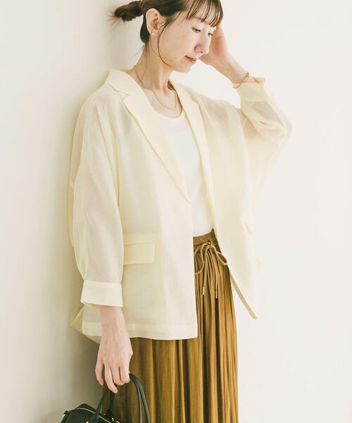 ITEMS URBANRESEARCH(アイテムズ アーバンリサーチ)の「ドルマンシアージャケット(その他アウター・レディース・ブラック/オフホワイト/グレー・FREE)」の7枚目の写真
