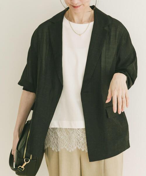 ITEMS URBANRESEARCH(アイテムズ アーバンリサーチ)の「ドルマンシアージャケット(その他アウター・レディース・ブラック/オフホワイト/グレー・FREE)」の12枚目の写真
