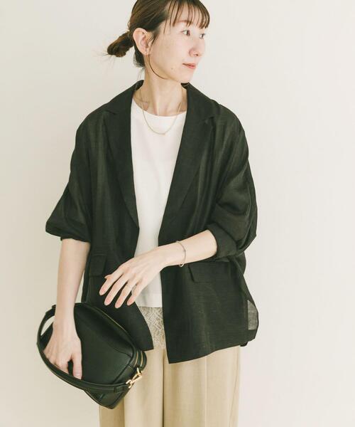 ITEMS URBANRESEARCH(アイテムズ アーバンリサーチ)の「ドルマンシアージャケット(その他アウター・レディース・ブラック/オフホワイト/グレー・FREE)」の13枚目の写真