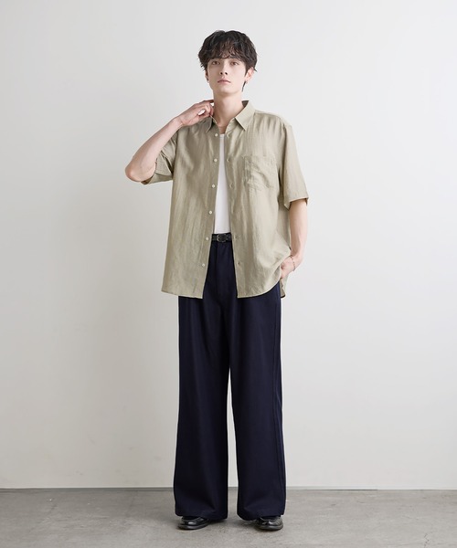 ASTRONOMY(アストロノミー)の「Buyer's Select /【接触冷感】リネン混半袖レギュラーカラーシャツ(シャツ/ブラウス・メンズ・グレー/カーキ/ブラック/ブラウン・L/M/XL)」の21枚目の写真