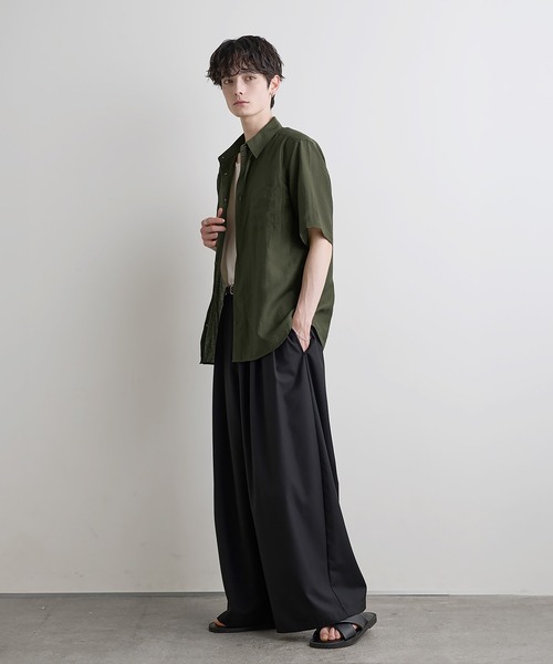 ASTRONOMY(アストロノミー)の「Buyer's Select /【接触冷感】リネン混半袖レギュラーカラーシャツ(シャツ/ブラウス・メンズ・グレー/カーキ/ブラック/ブラウン・L/M/XL)」の8枚目の写真