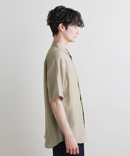 ASTRONOMY(アストロノミー)の「Buyer's Select /【接触冷感】リネン混半袖レギュラーカラーシャツ(シャツ/ブラウス・メンズ・グレー/カーキ/ブラック/ブラウン・L/M/XL)」の10枚目の写真