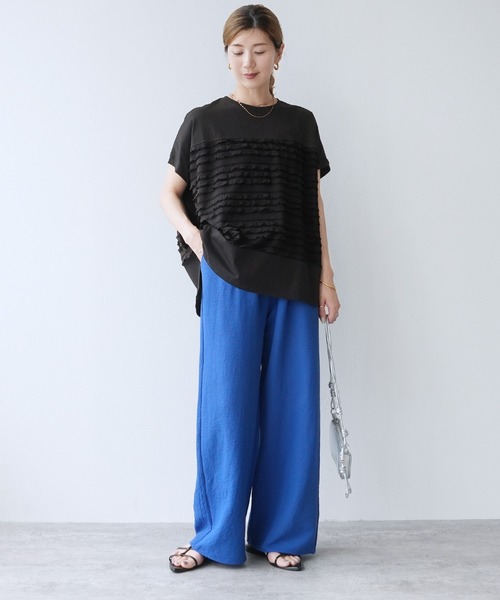 reca（レカ）の「フリル切り替えワイドプルオーバー（Tシャツ/カットソー・レディース・オフホワイト/ブラック/グリーン系その他・FREE）」の10枚目の写真