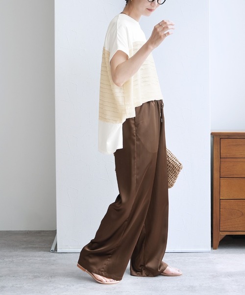reca（レカ）の「フリル切り替えワイドプルオーバー（Tシャツ/カットソー・レディース・オフホワイト/ブラック/グリーン系その他・FREE）」の5枚目の写真