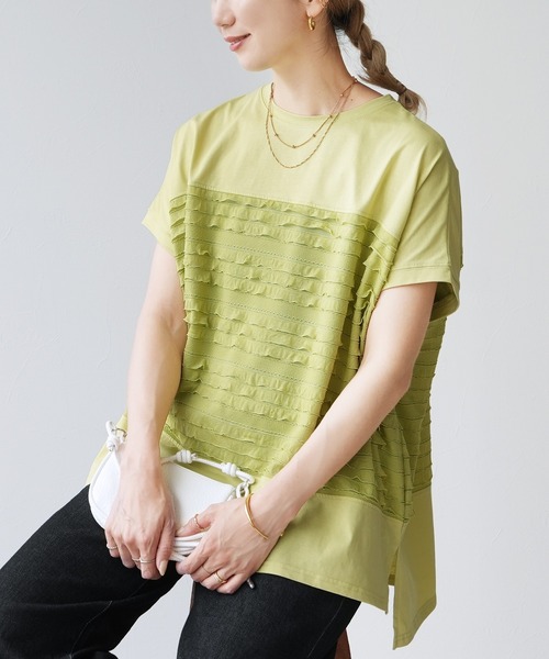 reca（レカ）の「フリル切り替えワイドプルオーバー（Tシャツ/カットソー・レディース・オフホワイト/ブラック/グリーン系その他・FREE）」の13枚目の写真