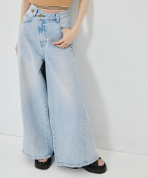 STUDIOUS | 【STUDIOUS/ステュディオス】Bleached Baggy Jeans/ブリーチバギージーンズ/ウォッシャブル/くびれ効果/サイズ調整可(デニムパンツ)