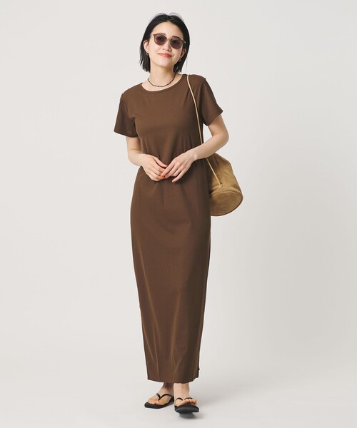 BEAUTY&YOUTH UNITED ARROWS(ビューティーアンドユースユナイテッドアローズ)の「【WEB限定】リブショートスリーブ カットソーワンピース(ワンピース・レディース・グレー/ブラック/レッド/ブラウン・FREE)」の14枚目の写真