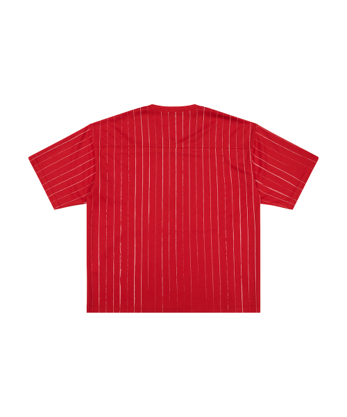 DAUSPICE(ディーオスピス)の「BB STRIPE FOOTBALL JERSEY Red(Tシャツ/カットソー・レディース・レッド・MEDIUM/LARGE)」の3枚目の写真