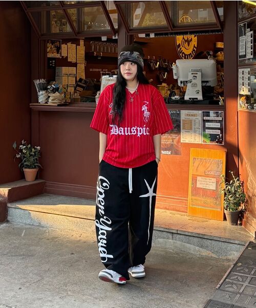 DAUSPICE(ディーオスピス)の「BB STRIPE FOOTBALL JERSEY Red(Tシャツ/カットソー・レディース・レッド・MEDIUM/LARGE)」の5枚目の写真