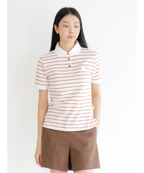 NITINA(ニティナ)の「ストライプカラーTシャツ BC/ST(Tシャツ/カットソー・レディース・レンガ・SMALL/MEDIUM)」の2枚目の写真