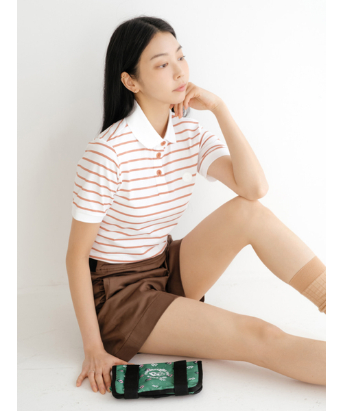 NITINA(ニティナ)の「ストライプカラーTシャツ BC/ST(Tシャツ/カットソー・レディース・レンガ・SMALL/MEDIUM)」の5枚目の写真