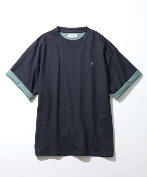KANGOL(カンゴール)の「【KANGOL/カンゴール】別注 ワンポイント刺繍 配色 半袖Tシャツ(Tシャツ/カットソー・メンズ・ライトグレー/ブラック/ネイビー/グレー・M/L)」の4枚目の写真