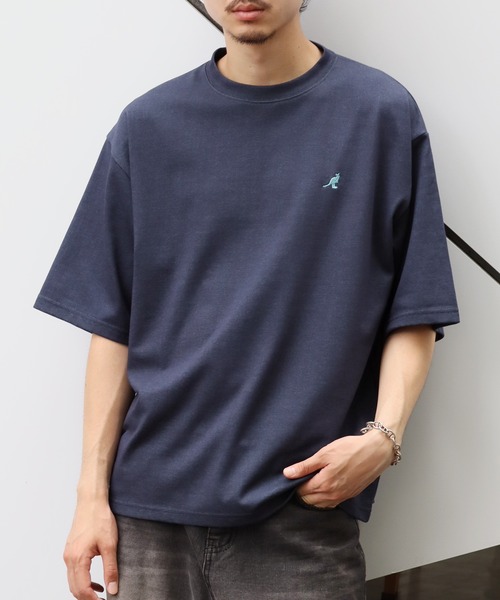 KANGOL(カンゴール)の「【KANGOL/カンゴール】別注 ワンポイント刺繍 配色 半袖Tシャツ(Tシャツ/カットソー・メンズ・ライトグレー/ブラック/ネイビー/グレー・M/L)」の5枚目の写真