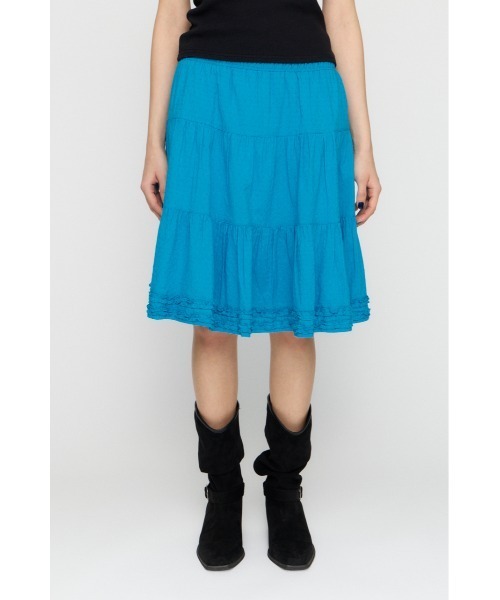 LAGUA GEM(ラグアジェム)の「FRILL MIDI スカート(スカート・レディース・ターコイズブルー/ブラウン/ホワイト・SMALL/MEDIUM)」の11枚目の写真