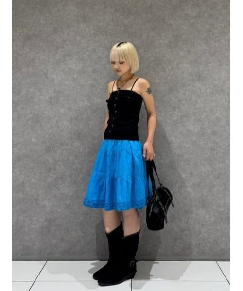 LAGUA GEM(ラグアジェム)の「FRILL MIDI スカート(スカート・レディース・ターコイズブルー/ブラウン/ホワイト・SMALL/MEDIUM)」の15枚目の写真
