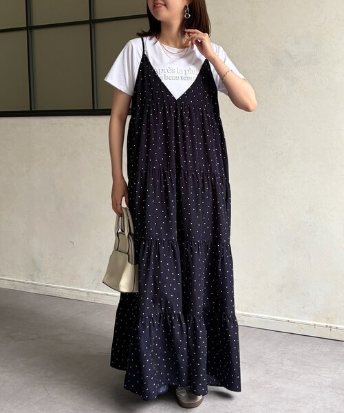 Chez toi（シェトワ）の「エンボスロゴT（Tシャツ/カットソー・レディース・グレイッシュベージュ/オフホワイト/チャコールグレー/イエロー・FREE）」の10枚目の写真
