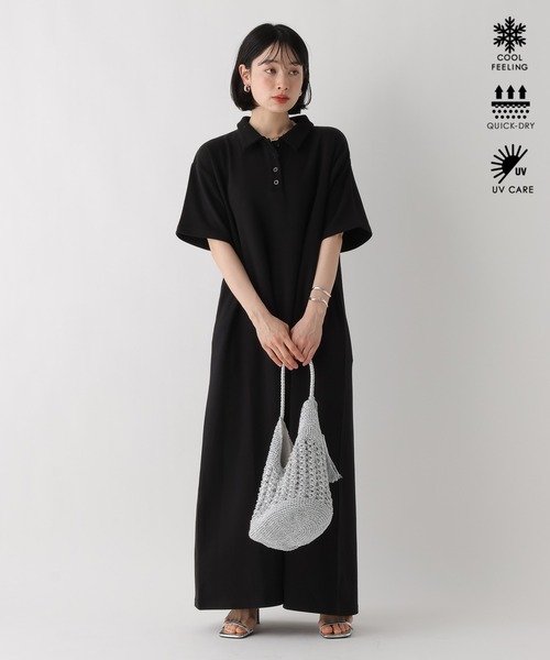 BAYFLOW（ベイフロー）の「[WEB限定]機能性ポンチポロカットワンピース（ワンピース・レディース・その他/ブラック/杢グレー/ブラウン・SMALL/MEDIUM）」の2枚目の写真