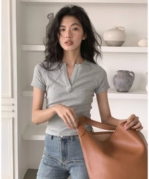 ヘンリーネック 半袖 T シャツ