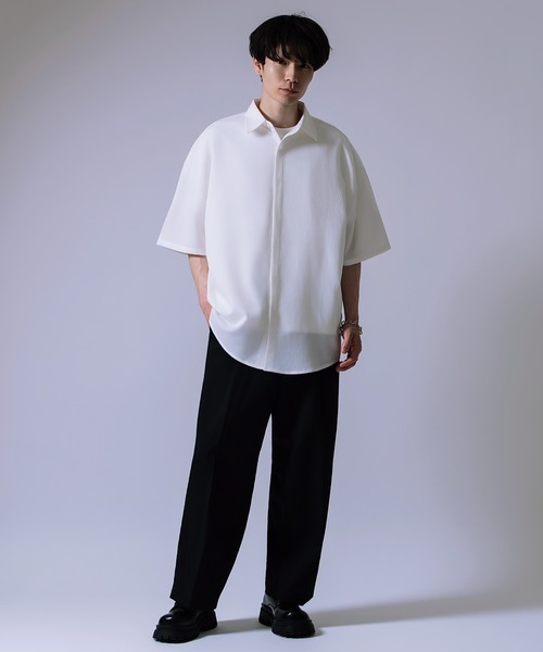 improves（インプローブス）の「半袖 ルーズ シャツ（シャツ/ブラウス・メンズ・ホワイト/ブラック/カーキ・LARGE/SMALL/MEDIUM）」の7枚目の写真
