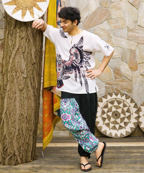 チャイハネ(チャイハネ)の「【チャイハネ】Amina×洋輔 カシアウMEN'Sトップス(その他トップス・メンズ・ブルー/ホワイト・FREE)」の8枚目の写真