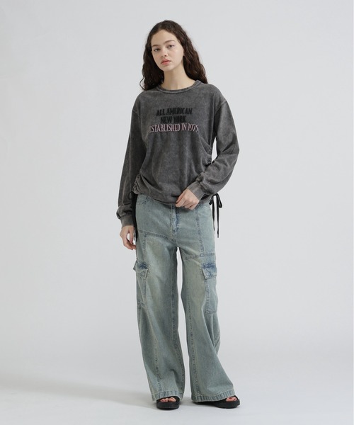 AVIREX(アヴィレックス)の「PANEL CARGO DENIM PANTS(デニムパンツ・レディース・ブラック/インディゴブルー/ブルー系その他・S/M)」の5枚目の写真