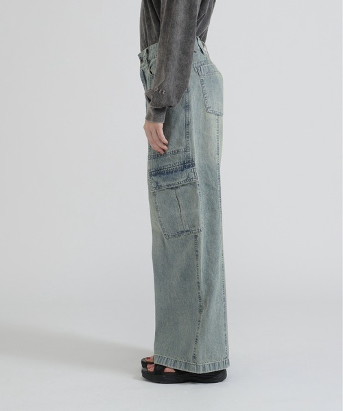 AVIREX(アヴィレックス)の「PANEL CARGO DENIM PANTS(デニムパンツ・レディース・ブラック/インディゴブルー/ブルー系その他・S/M)」の8枚目の写真