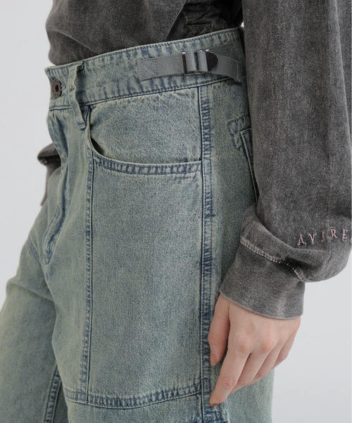 AVIREX(アヴィレックス)の「PANEL CARGO DENIM PANTS(デニムパンツ・レディース・ブラック/インディゴブルー/ブルー系その他・S/M)」の10枚目の写真