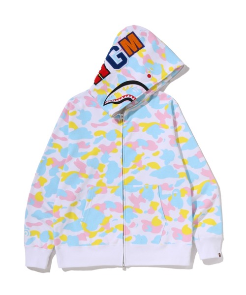 A BATHING APE（アベイシングエイプ）の「NEW MULTI CAMO SHARK FULL ZIP HOODIE（パーカー・メンズ・ブラック/ホワイト・X-LARGE/LARGE/MEDIUM/XX-LARGE/SMALL/XXX-LARGE）」の2枚目の写真