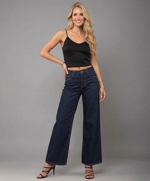London Denim（ロンドンデニム）の「Hampton Wide Leg Jean/ハンプトン ワイド バギーパンツ（デニムパンツ・レディース・ネイビー/ブルー・S/M）」の12枚目の写真