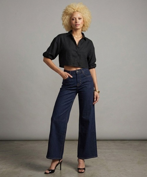 London Denim（ロンドンデニム）の「Hampton Wide Leg Jean/ハンプトン ワイド バギーパンツ（デニムパンツ・レディース・ネイビー/ブルー・S/M）」の7枚目の写真