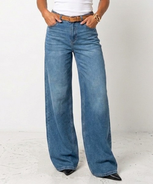 London Denim(ロンドンデニム)の「Hampton Wide Leg Jean/ハンプトン ワイド バギーパンツ(デニムパンツ・レディース・ネイビー/ブルー・S/M)」の15枚目の写真