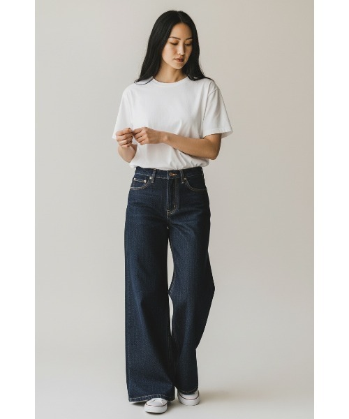 London Denim(ロンドンデニム)の「Hampton Wide Leg Jean/ハンプトン ワイド バギーパンツ(デニムパンツ・レディース・ネイビー/ブルー・S/M)」の14枚目の写真