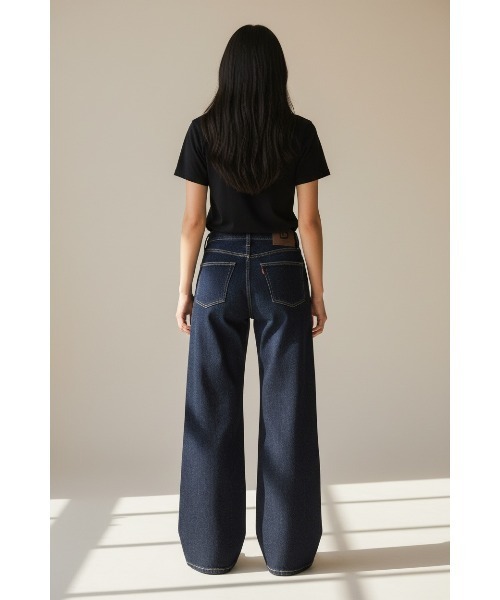 London Denim(ロンドンデニム)の「Hampton Wide Leg Jean/ハンプトン ワイド バギーパンツ(デニムパンツ・レディース・ネイビー/ブルー・S/M)」の13枚目の写真