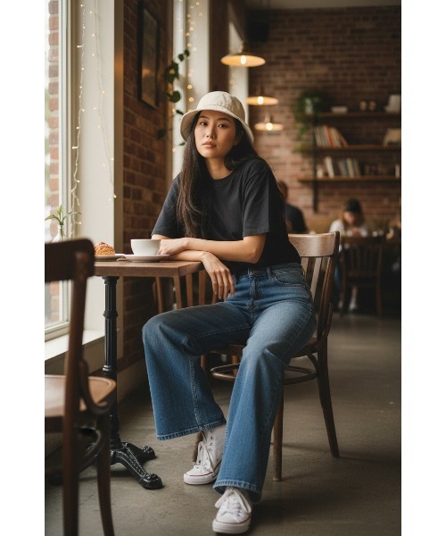 London Denim(ロンドンデニム)の「Hampton Wide Leg Jean/ハンプトン ワイド バギーパンツ(デニムパンツ・レディース・ネイビー/ブルー・S/M)」の19枚目の写真
