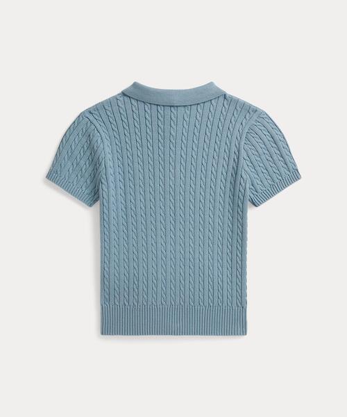 POLO RALPH LAUREN CHILDRENSWEAR(ポロ ラルフ ローレン チルドレンズウェア)の「ミニケーブル コットン ポロ セーター(ニット/セーター・キッズ・ブルー・L/M/S/XL)」の3枚目の写真